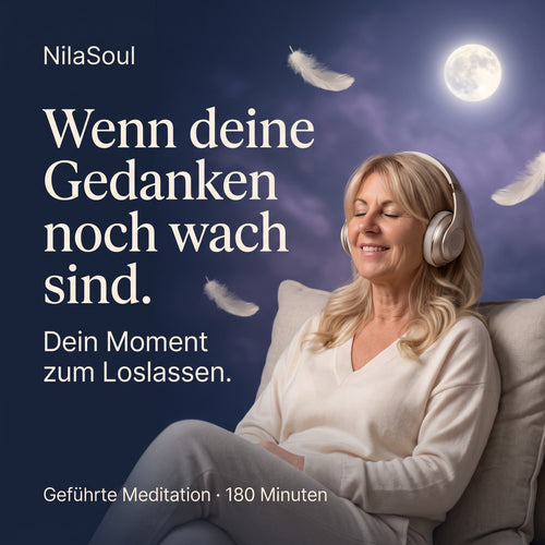 Einschlafmeditation zum Loslassen – 180 Min. geführte Audio-Meditation Für Abende mit kreisenden Gedanken. Digitaler MP3-Download, sofort verfügbar.